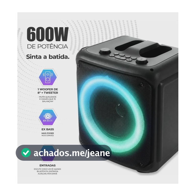 Torre De Som Bluetooth Rgb Festa Caixa De Som Portátil Tws Preto 5v