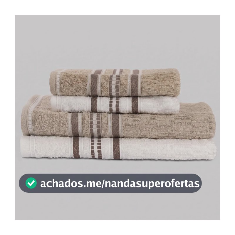 Jogo de Toalha Standard (4 Peças) Branco+Bege - Mercado Livre Basics