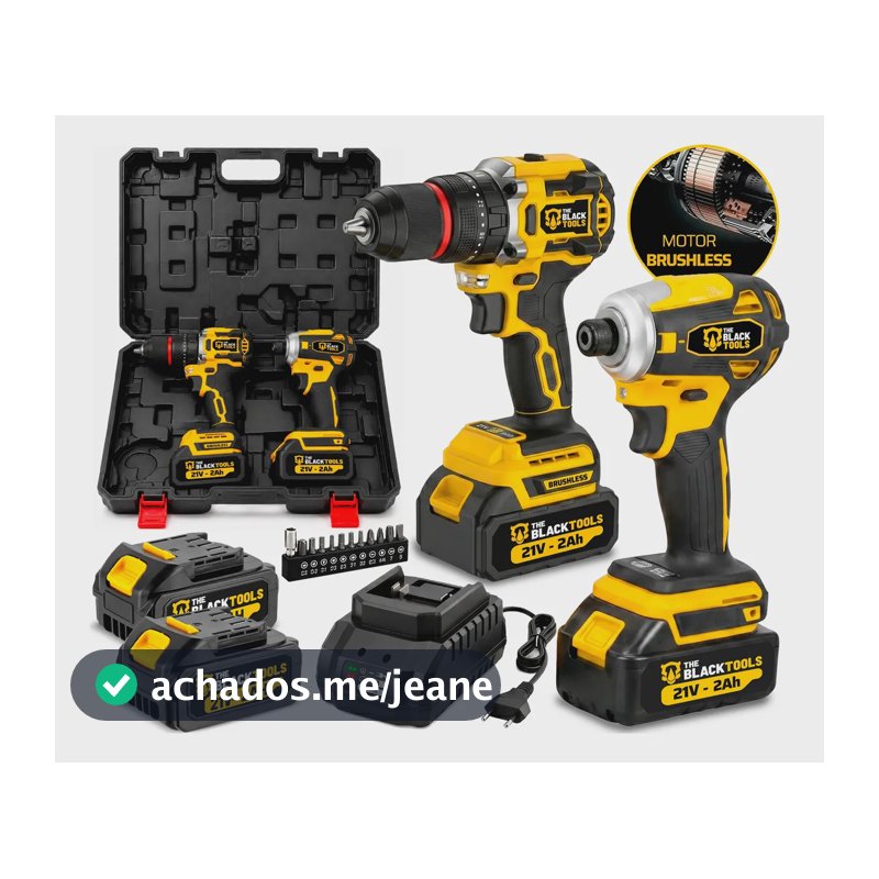 Kit Brushless Chave Impacto 1/4pol 21v C/parafusadeira 21v