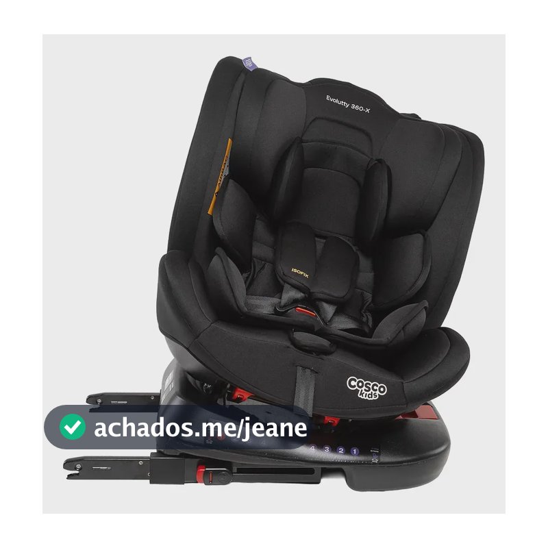 Cosco Kids, Cadeirinha Evolutty 360 X, 0 a 36kg, com Giro 360º e Isofix, Preto