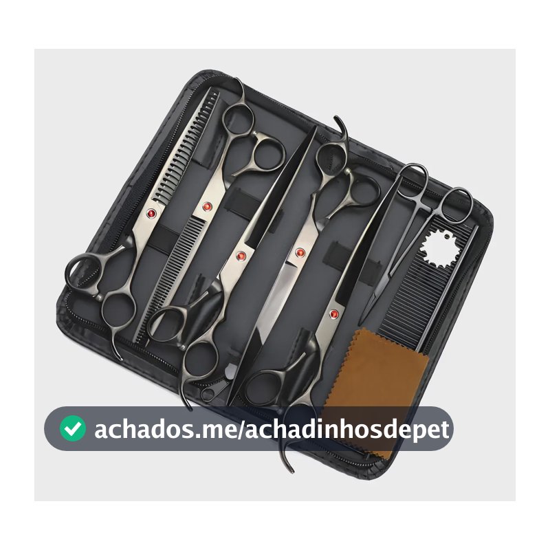 Tesouras Pet Shop Profissionais Banho Tosa Profissional 7kit 7 Pcs
