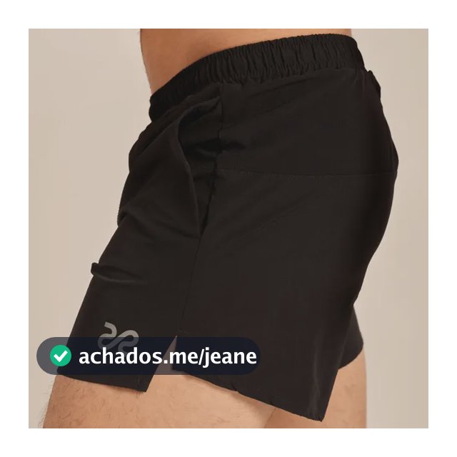 Short Hybrid Corrida Masculino Hound Com Sunga E Bolso Preto