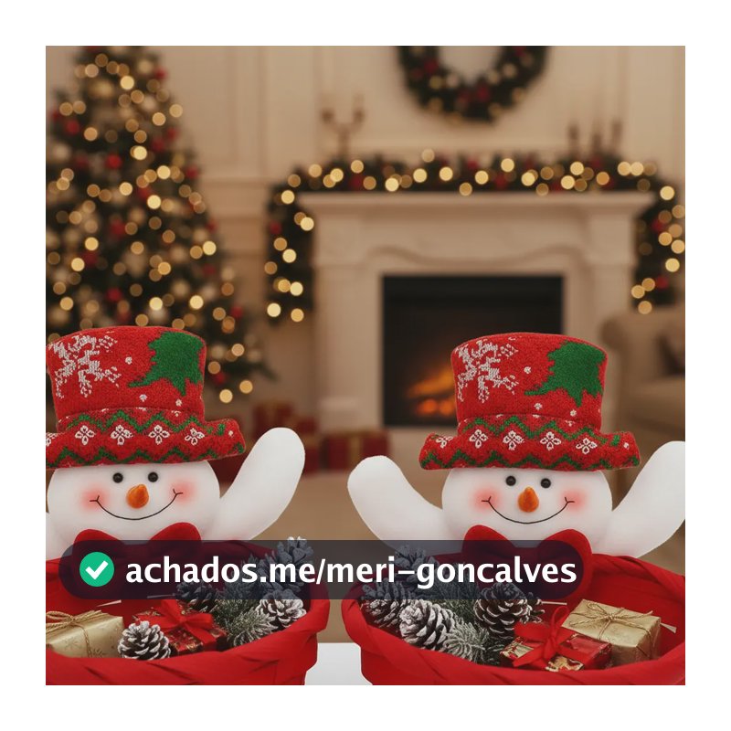 Kit Cesto Natal Decorativo Papai Noel Boneco Neve Presente Boneco Neve G Papai Noel P Vermelho 127/220v