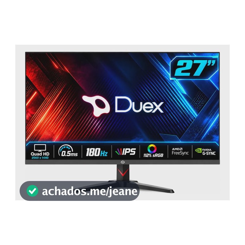 Monitor Gamer Duex Pro Ultra Flick com tela de 27" 180Hz resolução Quad HD