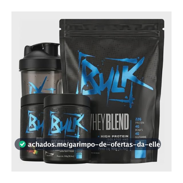 Kit Whey Protein Isolado + Creatina + Pré Treino + Shaker