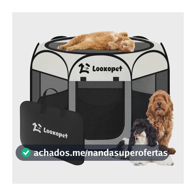 Cercado Cachorro Grande Cercadinho Pet Dobrável Portátil 114×114×58cm C/capa de Viagem