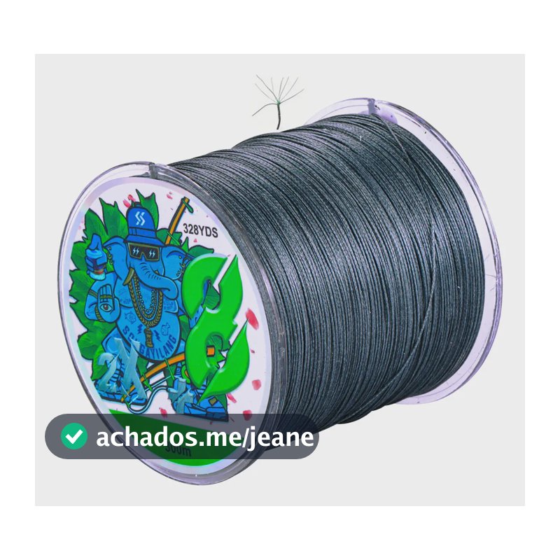 Linha De Pesca Pe 300m 8 Fios Premium Multifilamento Durável Cinza 0.40mm-75lb
