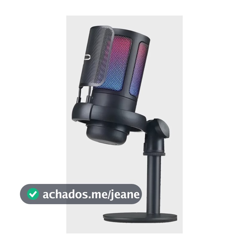 Microfone Condensador Rgb Alta Sensibilidade Usb Gamer Strea