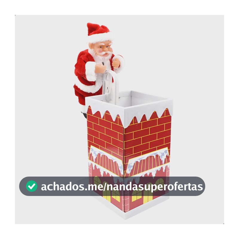 Papai Noel Musical Na Casinha Chamine Com Movimento Natal