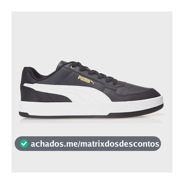 Tênis Masculino Caven 2.0 Puma Puma Black-puma White-gold Liso 39