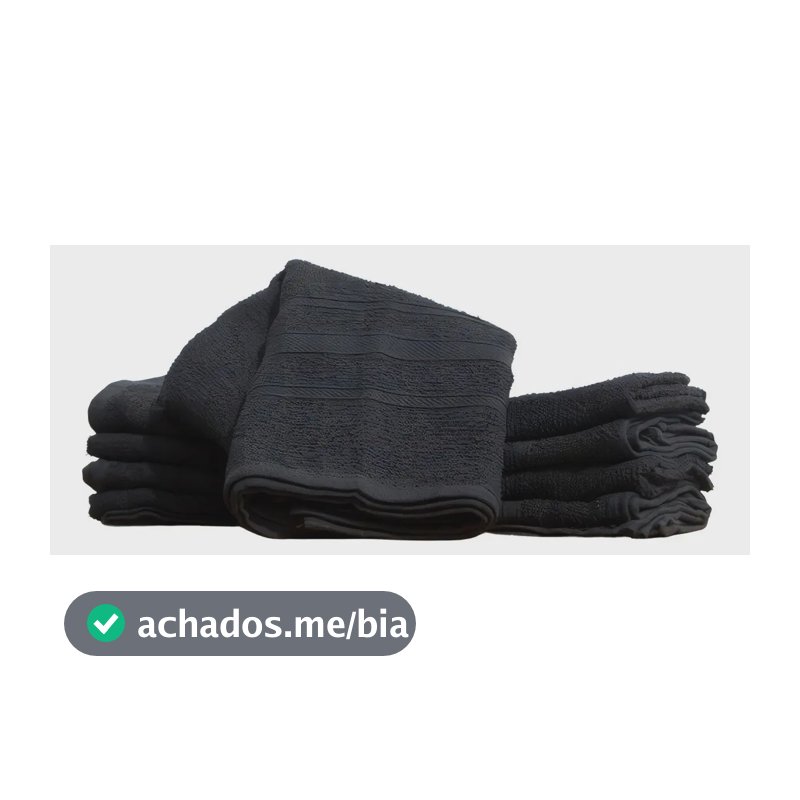 Kit 12 Toalhas De Rosto Salão De Beleza Simples Cor Preto Liso
