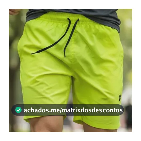 Bermuda Olympikus Essential 7 M Masculina  Lemon Verde Liso G