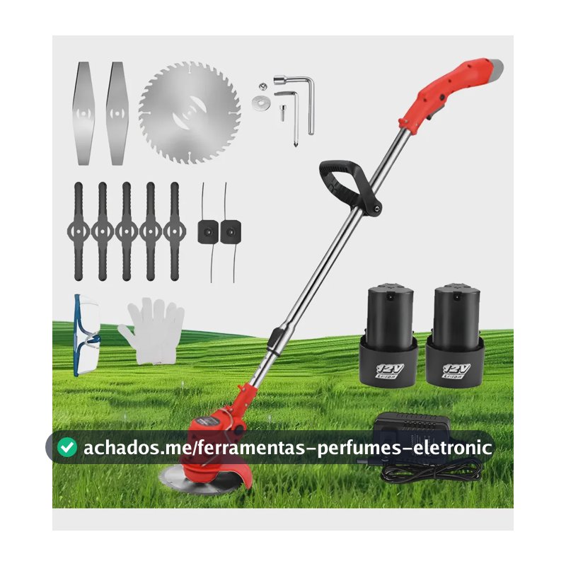 Roçadeira Elétrica Cortador De Grama Eletrico Portátil 110/127/220v Vermelho
