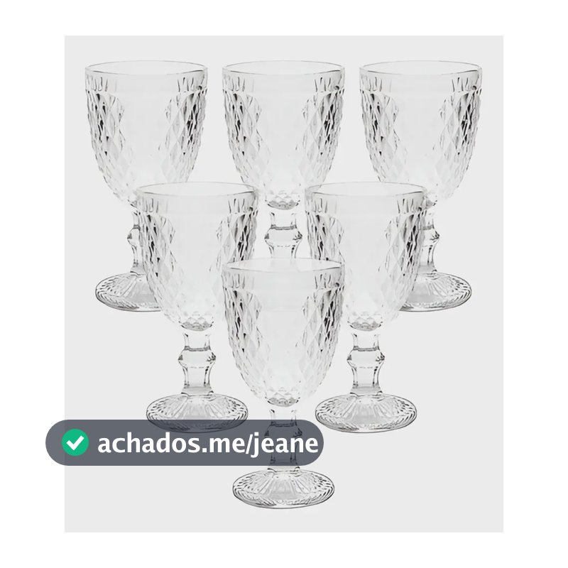 Lyor 6463 Taças Vidro 325ml Kit 6 Bico De Abacaxi