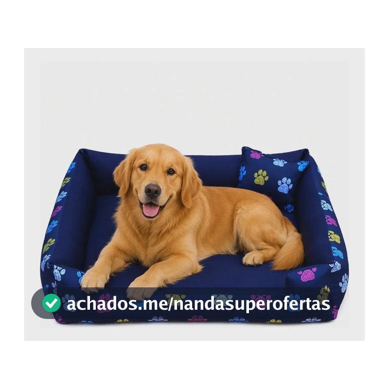 Cama Para Cachorro Grande 70x70 Azul-marinho Gv Enxovais Com Zíper