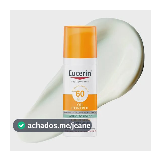 EUCERIN Protetor Solar Facial Oil Control FPS 60 50ml, Antioleosidade, Rosto, Proteção UVA, UVB e Luz Visível