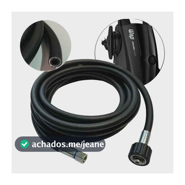 5 Metros Mangueira Lavadora Alta Pressão Wap Atacama Black Preto