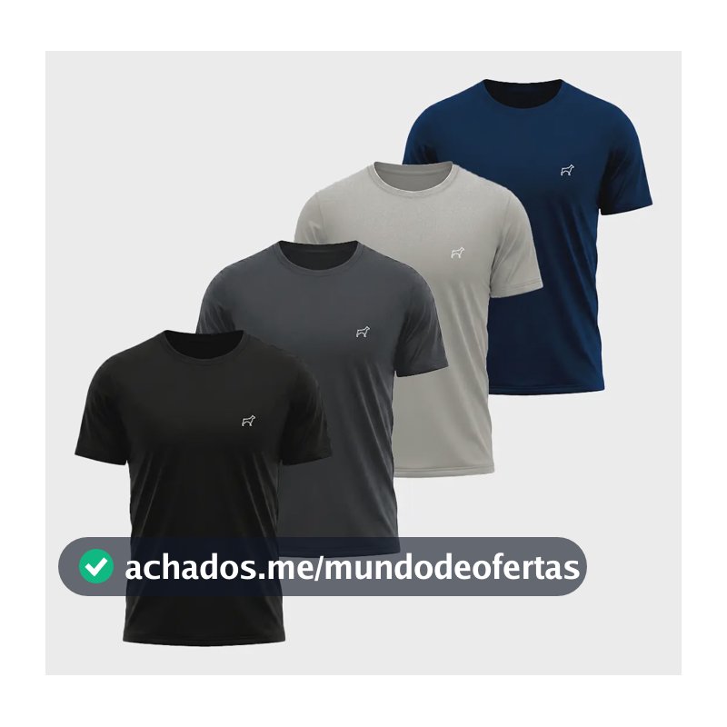Kit 4 Camiseta Dry Fit Parvori Masculina Academia Corrida Preto/chumbo/cinza/marinho Gg Liso