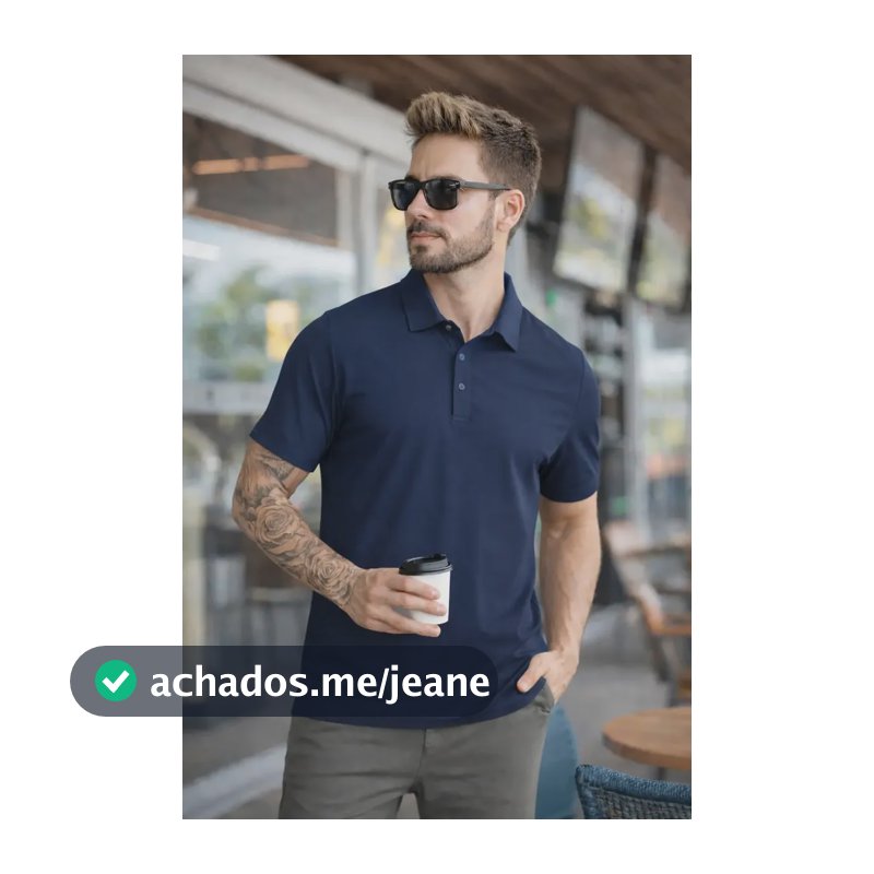 Camisa Polo Masculina Poliamida Tech Leve Confort Respirável Marinho P