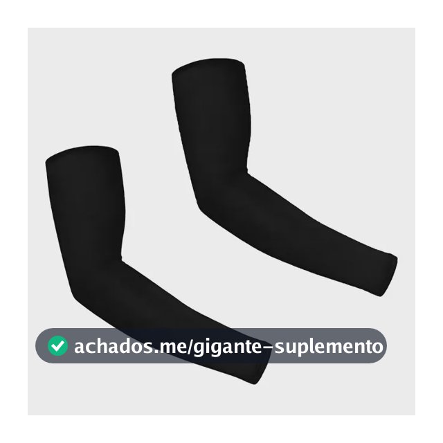 Manguito Preto Proteção Solar Uv 50+ Vôlei Ciclismo