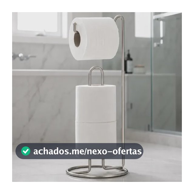 Suporte Chão Porta Papel Higiênico para Banheiro Sem Furo Resistente Preto 3 Rolos Sólar