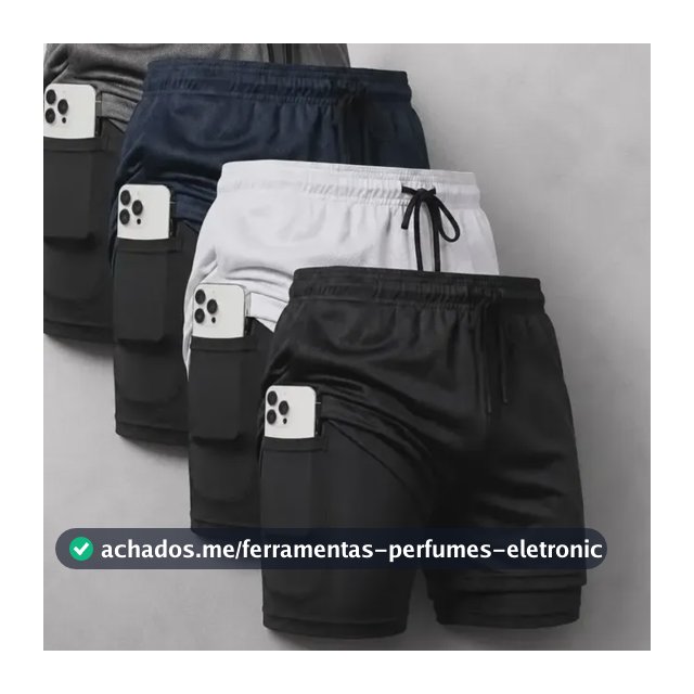 Kit 4 Shorts 2 Em 1 Dryfit Masculino Corrida Academia Treino