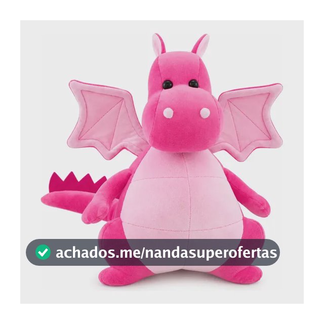 Dragão De Pelúcia 32cm Decoração Infantil Anti-alérgico Cor Rosa