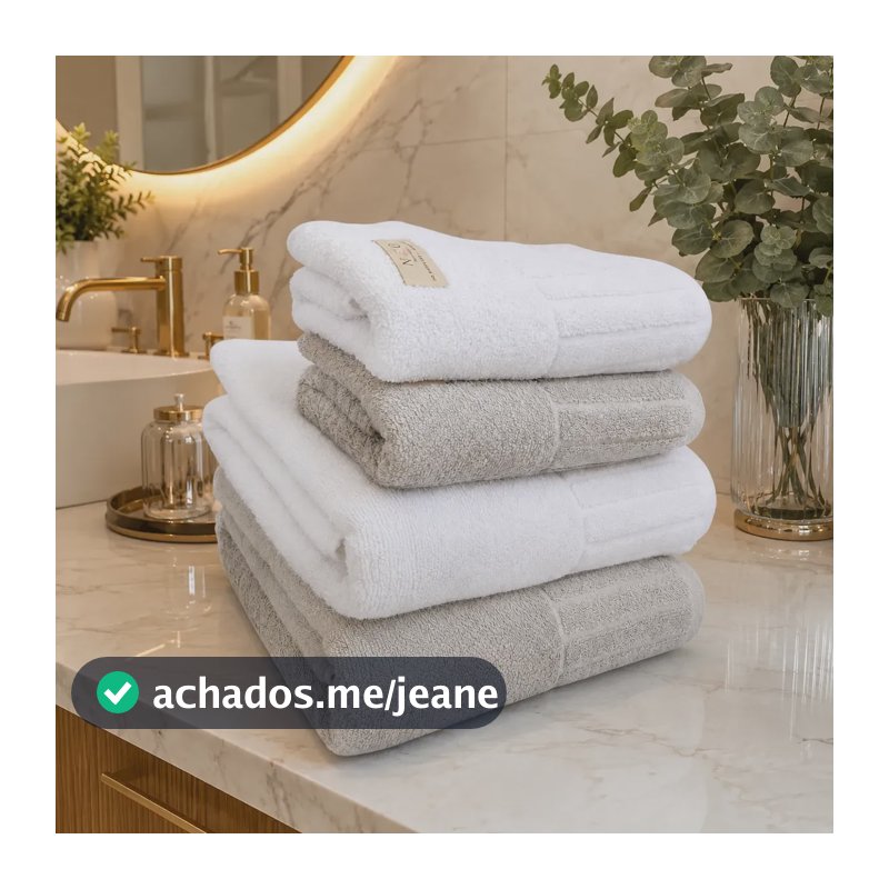 Jogo De Banho Gigante Felpudo 100% Algodão Premium 85x1,50 Cinza/branco Fio Penteado