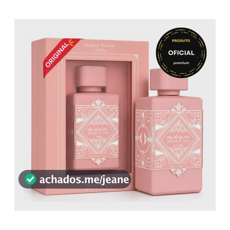 Perfume Badee Al Oud Noble Blush Feminino Lataffa 100ml Edp Original Com Selo