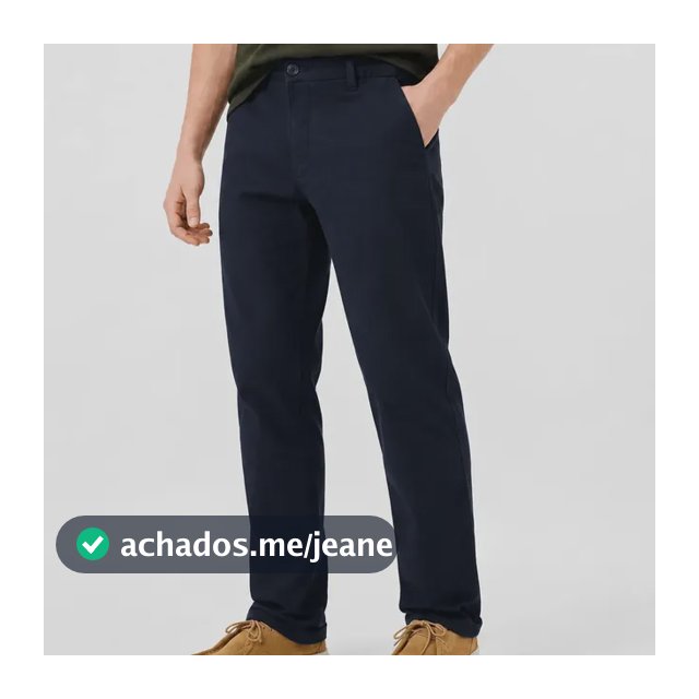Calça Básica Masculina Chino Slim Em Sarja Elastano Hering