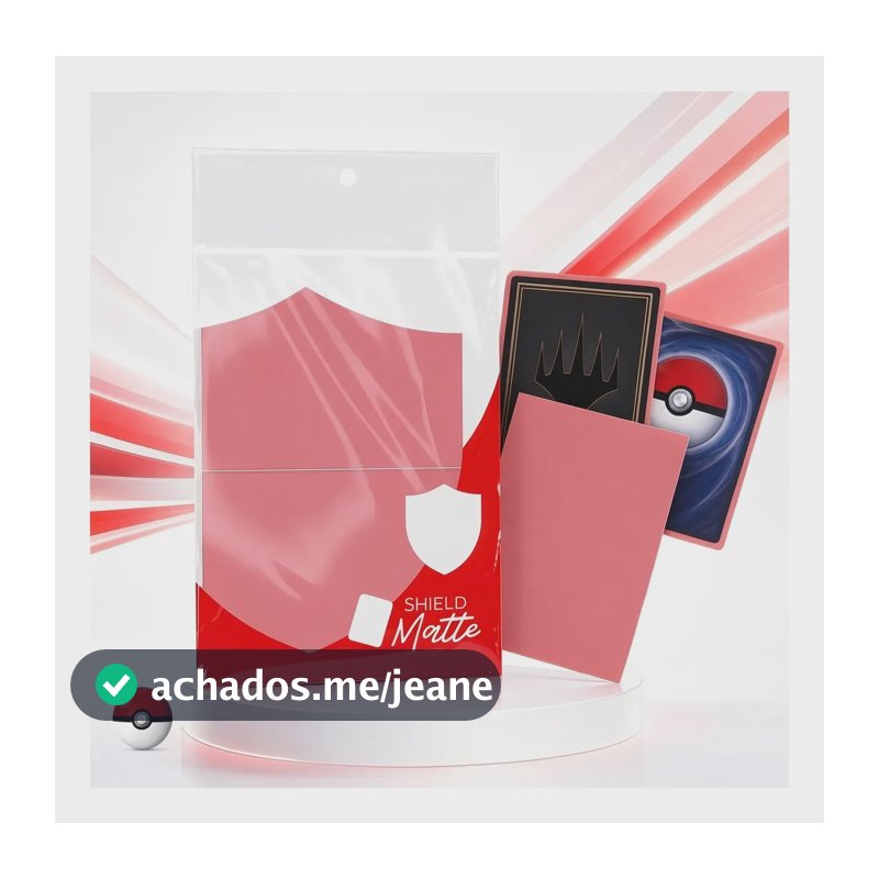Central Shield Matte Rosa - Rosé 100 Sleeves Pokémom Magic Ideal Para Os Card Game Magic The Gathering Pokémon Adrenalyn Riftbound