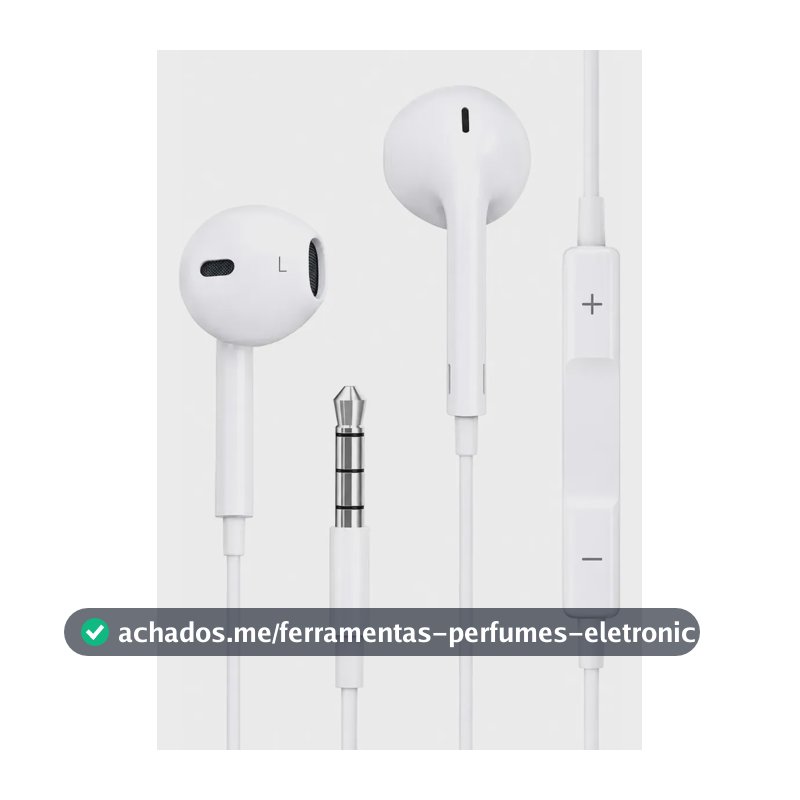 Fone De Ouvido Com Entrada P2 Compatível Com Android E Ios Cor Branco