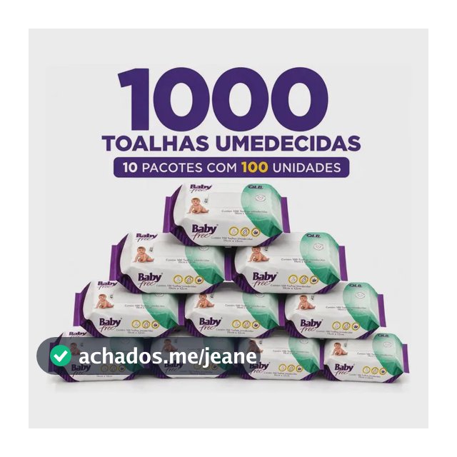 Lenço Umedecido Baby Free 1000 Un Kit Econômico