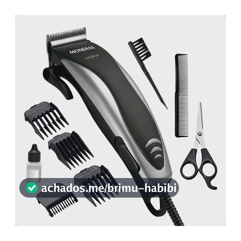 Cortador de Cabelos Hair Stylo Mondial Preto/Prata CR-02
