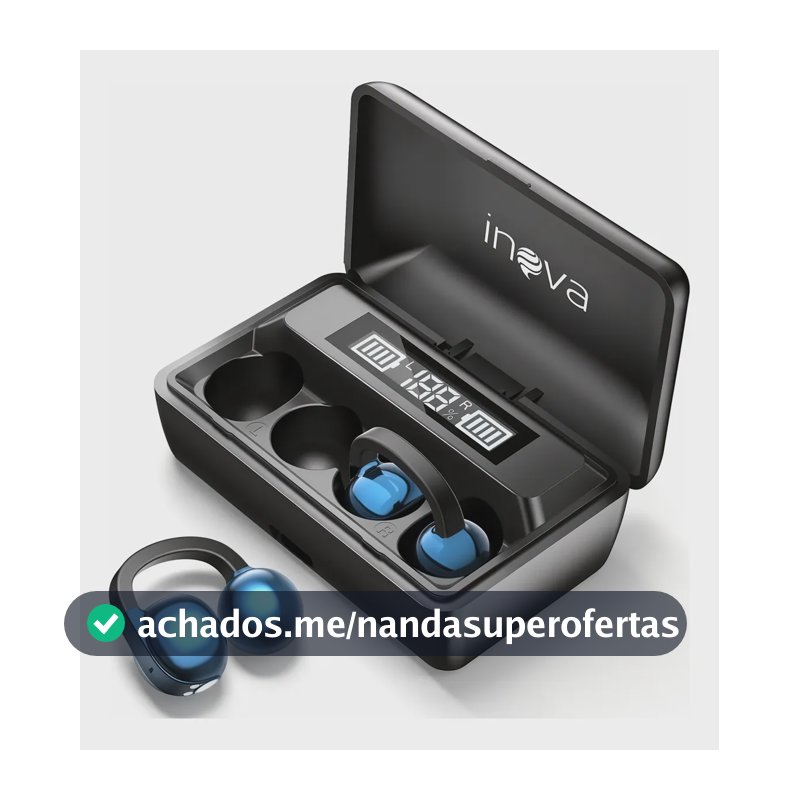 Fone De Ouvido Clip-on Bluetooth 6.0 Esportivo 60hrs Duração Preto