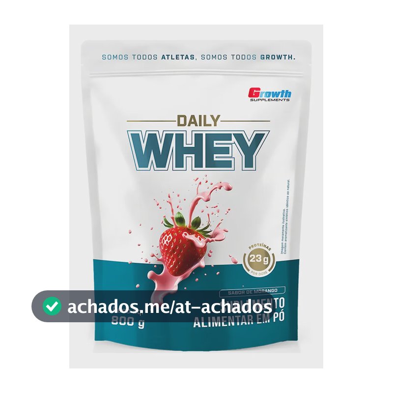 Daily Whey Protein 800g Growth Supplements Morango