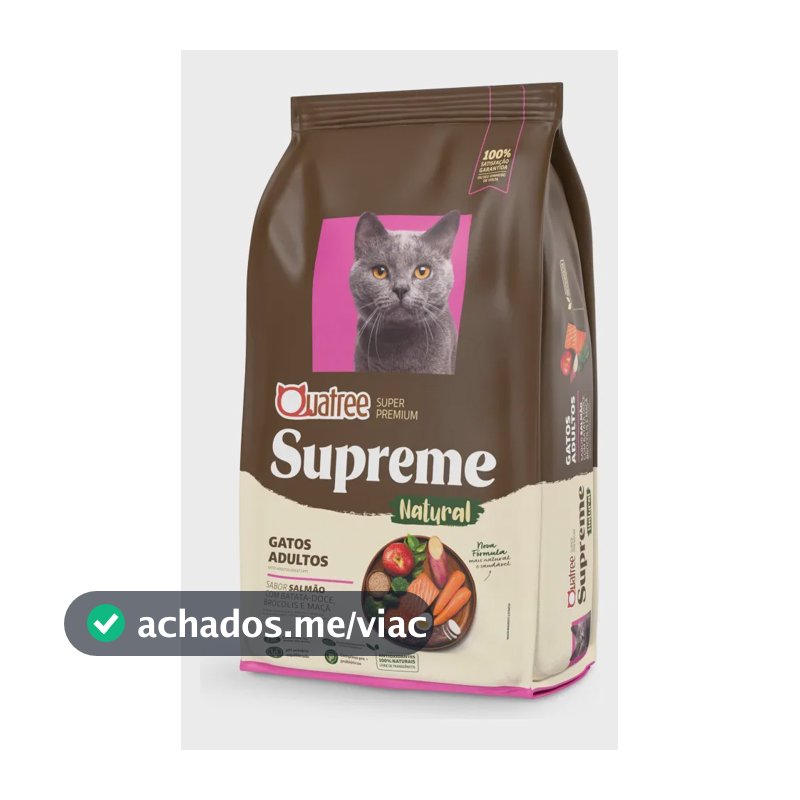 Ração Quatree Supreme Gatos Adultos Salmão Batata Doce 10,1kg