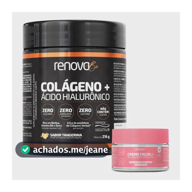Kit Colágeno Hidrolisado Verisol Ácido Hialurônico Renova Be