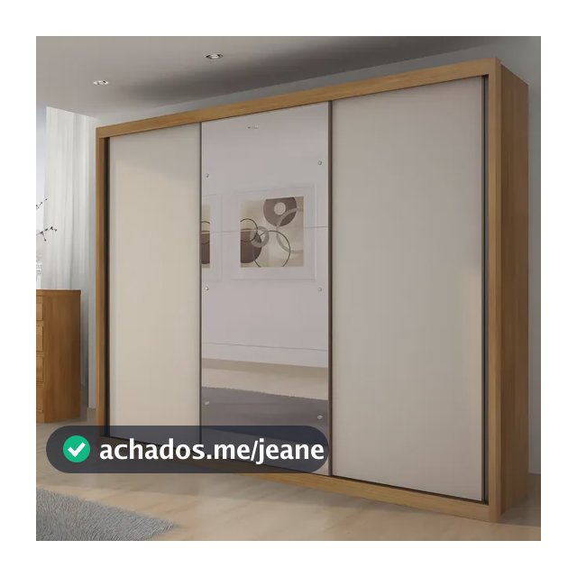 Guarda-Roupa Casal 3 Portas Correr Espelho MDF Fosco Horizonte Vegas