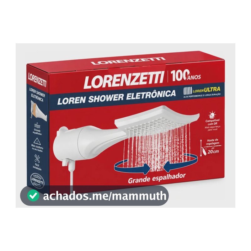 Chuveiro Ducha Lorenzetti Loren Shower Eletrônico Branco 6800w 220V