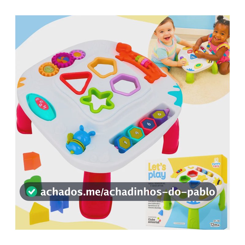 Mesinha Didática Infantil Educativa Sensorial Mesa Divertida Atividades Interativas Clube Educativo®
