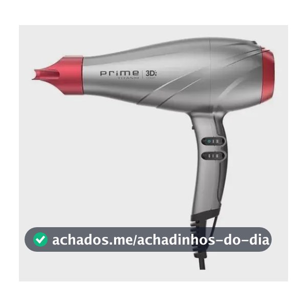 Secador De Cabelo Prime Titânio 3d Cor Prateado