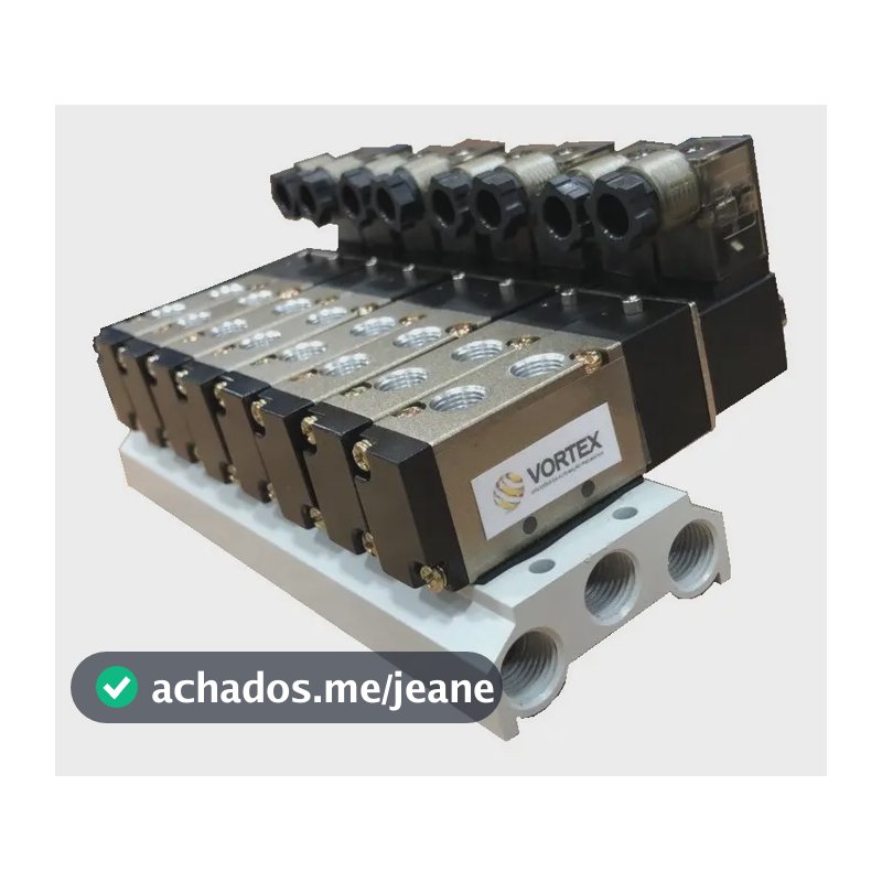 Bloco Manifold Com 04 Válvulas Solenoide 5/2 Vias 1/8 24vcc