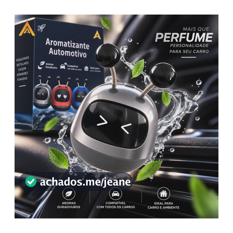 Aromatizador Automotivo Carro Novo Perfume Difusor Robô Novo Cinza