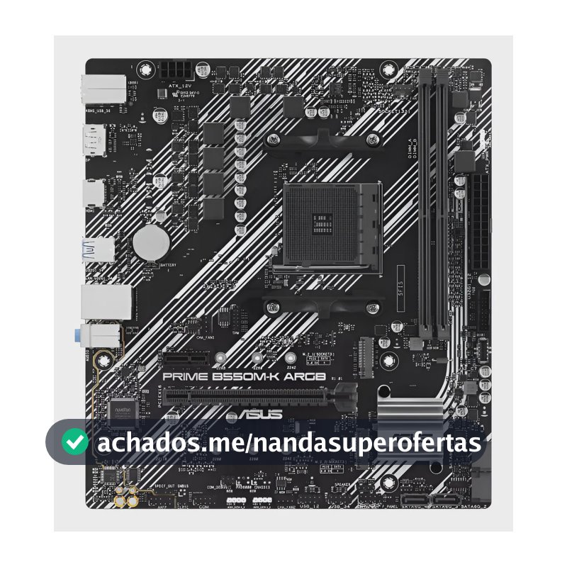 Placa-mãe Gamer Asus Prime B550m Argb Am4 Ddr4 Pcie 4.0 Preto