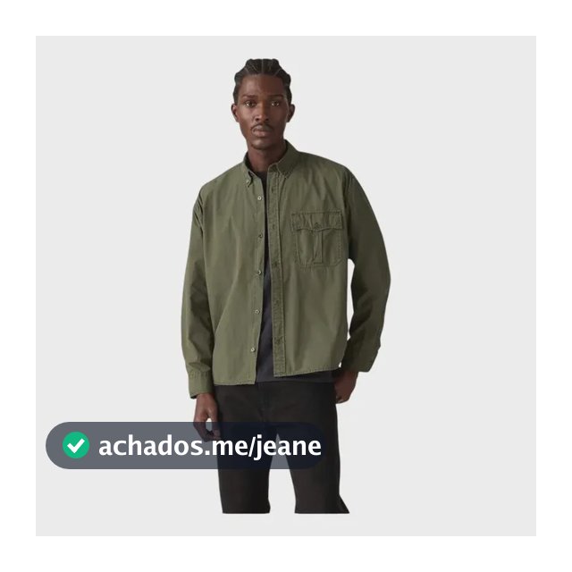Camisa Levis Masculina Manga Longa Verde Liso M