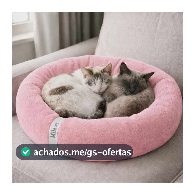 Cama De Gato Caminha Nuvem Ninho Pet Soft Redonda 70x70cm Cor Rosa-chiclete