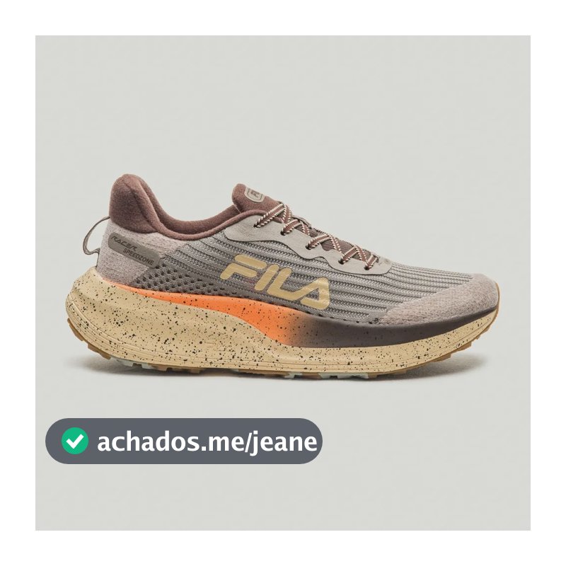 Tênis Feminino Racer Speedzone Tr Fila Oliva/marrom /creme Liso 36 Br