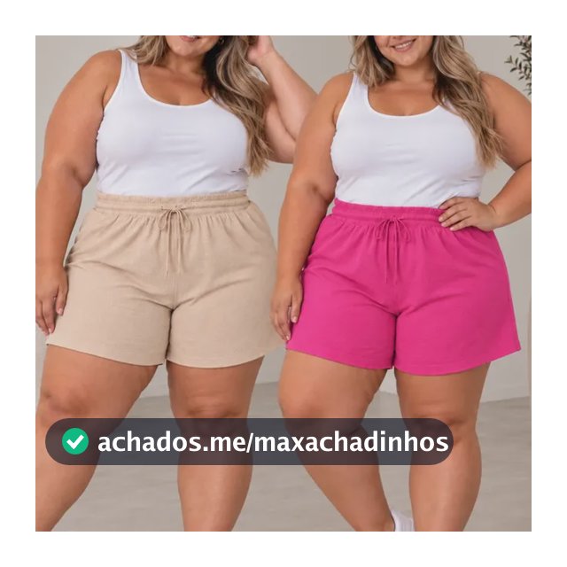 Kit 2 Short Feminino Plus Size Cintura Alta Gg G1 G2 G3 G4