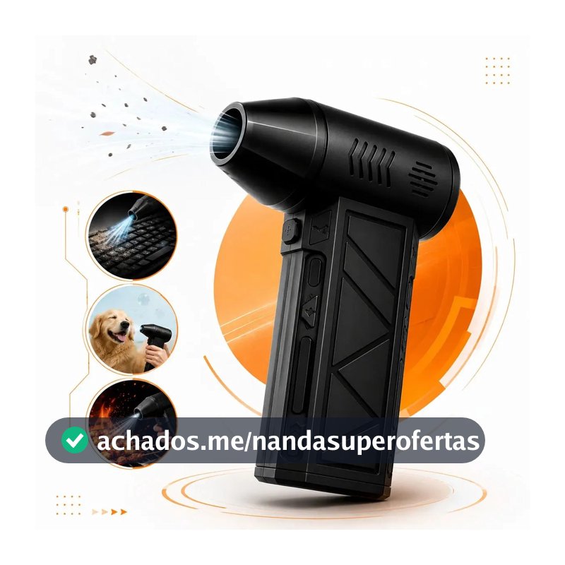 Mini Soprador de Ar Portátil Hold On USB Recarregável para Limpeza e Churrasco